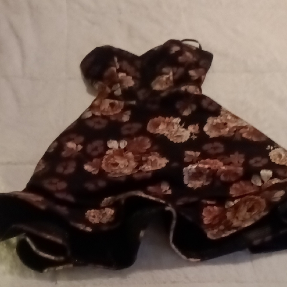Floral Zip Up Strapless Dress
